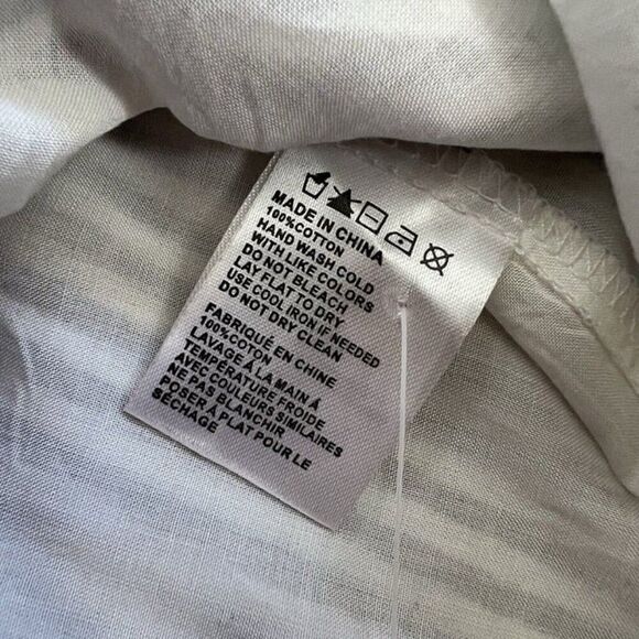 Paper Crane NWOT Cotton Striped Smocked Off Shoulder Midi Dress Boho Dress Large - Picture 11 of 12